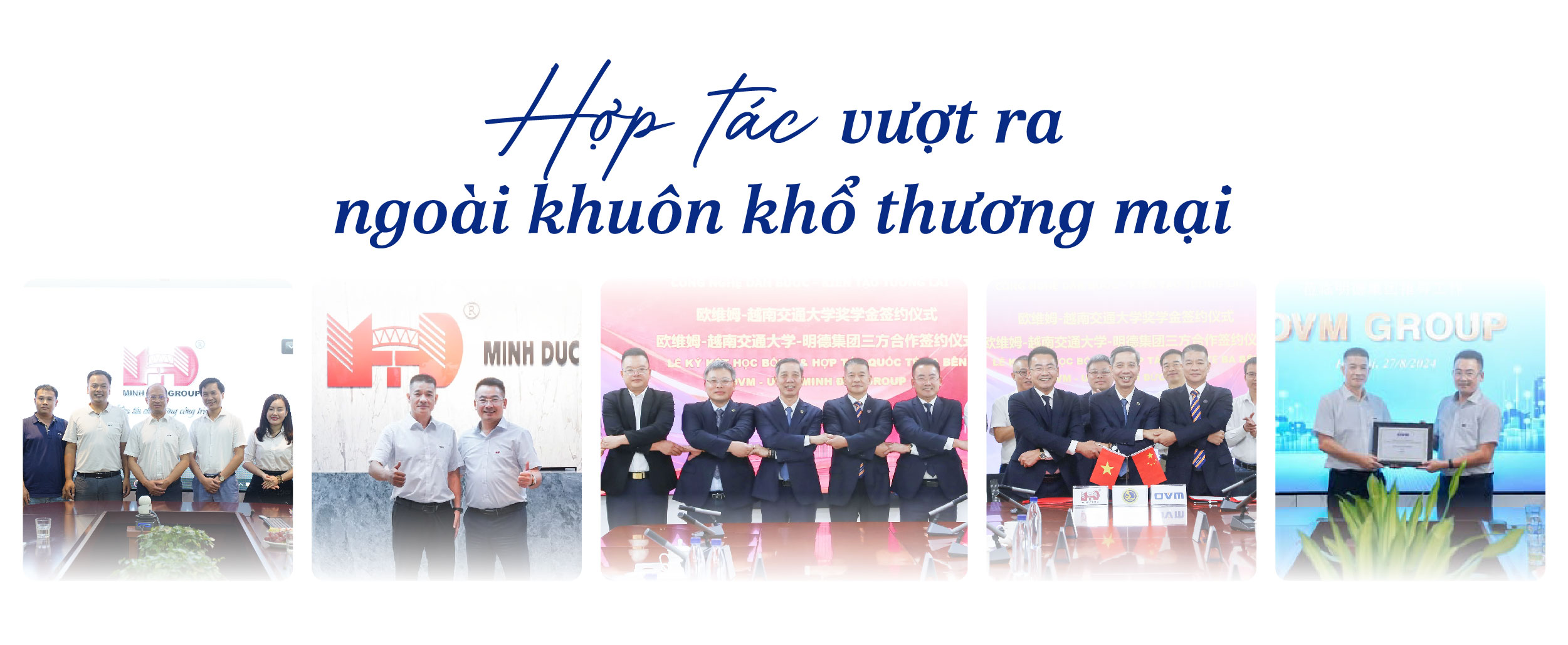 Mỗi dự án đặt ra những yêu cầu riêng về thiết kế, điều kiện thi công, chất lượng và khả năng vận hành của công trình. Vì vậy, việc lựa chọn giải pháp kỹ thuật cần gắn liền với quá trình trao đổi chuyên môn, đánh giá yêu cầu thực tế và phối hợp giữa các bên liên quan. Trong quá trình hợp tác, Minh Đức Group không chỉ đảm nhiệm vai trò kết nối sản phẩm với thị trường, mà còn từng bước phát triển năng lực tổ chức triển khai và phối hợp kỹ thuật nhằm đáp ứng yêu cầu của khách hàng, chủ đầu tư và các đơn vị tham gia dự án. Đây cũng là cơ sở để hai bên tiếp tục củng cố quan hệ hợp tác, mở rộng cơ hội ứng dụng công nghệ và nâng cao khả năng đáp ứng trước những yêu cầu ngày càng cao của ngành xây dựng và phát triển hạ tầng tại Việt Nam.