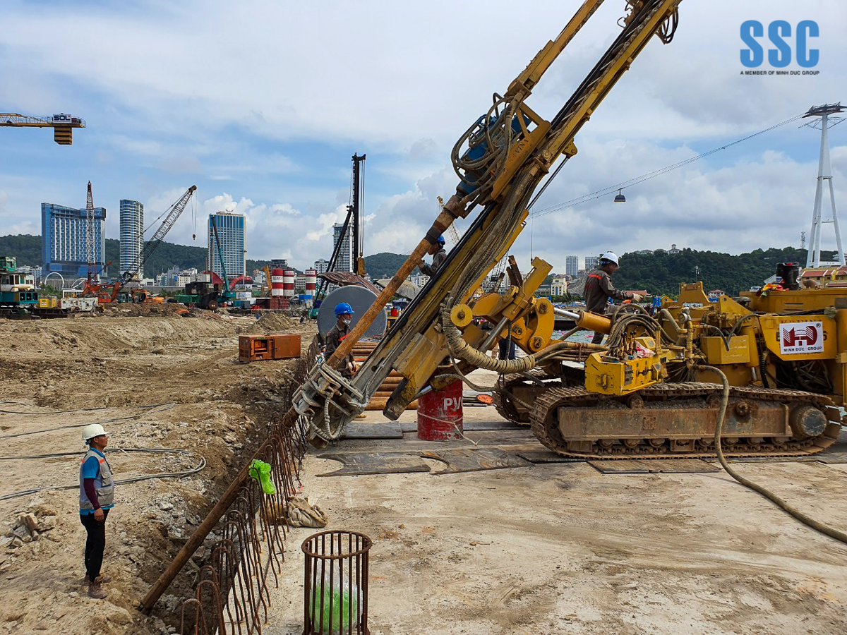 Công tác khoan tạo lỗ tại dự án