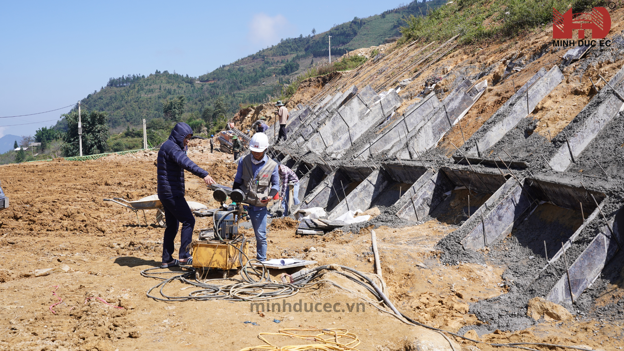 Minh Đức EC đẩy nhanh tiến độ gia cố mái dốc tại Trung tâm Huấn luyện Thể thao Quốc gia Sa Pa